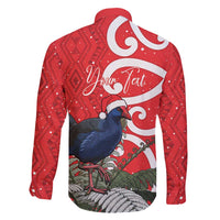 Personalized New Zealand Pukeko Christmas Family Matching Mermaid Dress and Hawaiian Shirt Meri Kirihimete Taniko Ponga Koru Red LT14 - Polynesian Pride
