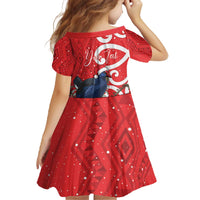 Personalized New Zealand Pukeko Christmas Family Matching Off The Shoulder Long Sleeve Dress and Hawaiian Shirt Meri Kirihimete Taniko Ponga Koru Red - Polynesian Pride