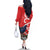 Personalized New Zealand Pukeko Christmas Family Matching Off The Shoulder Long Sleeve Dress and Hawaiian Shirt Meri Kirihimete Taniko Ponga Koru Red - Polynesian Pride