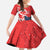Personalized New Zealand Pukeko Christmas Family Matching Short Sleeve Bodycon Dress and Hawaiian Shirt Meri Kirihimete Taniko Ponga Koru Red - Polynesian Pride