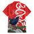 Personalized New Zealand Pukeko Christmas Family Matching Short Sleeve Bodycon Dress and Hawaiian Shirt Meri Kirihimete Taniko Ponga Koru Red - Polynesian Pride