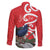 Personalized New Zealand Pukeko Christmas Family Matching Short Sleeve Bodycon Dress and Hawaiian Shirt Meri Kirihimete Taniko Ponga Koru Red - Polynesian Pride