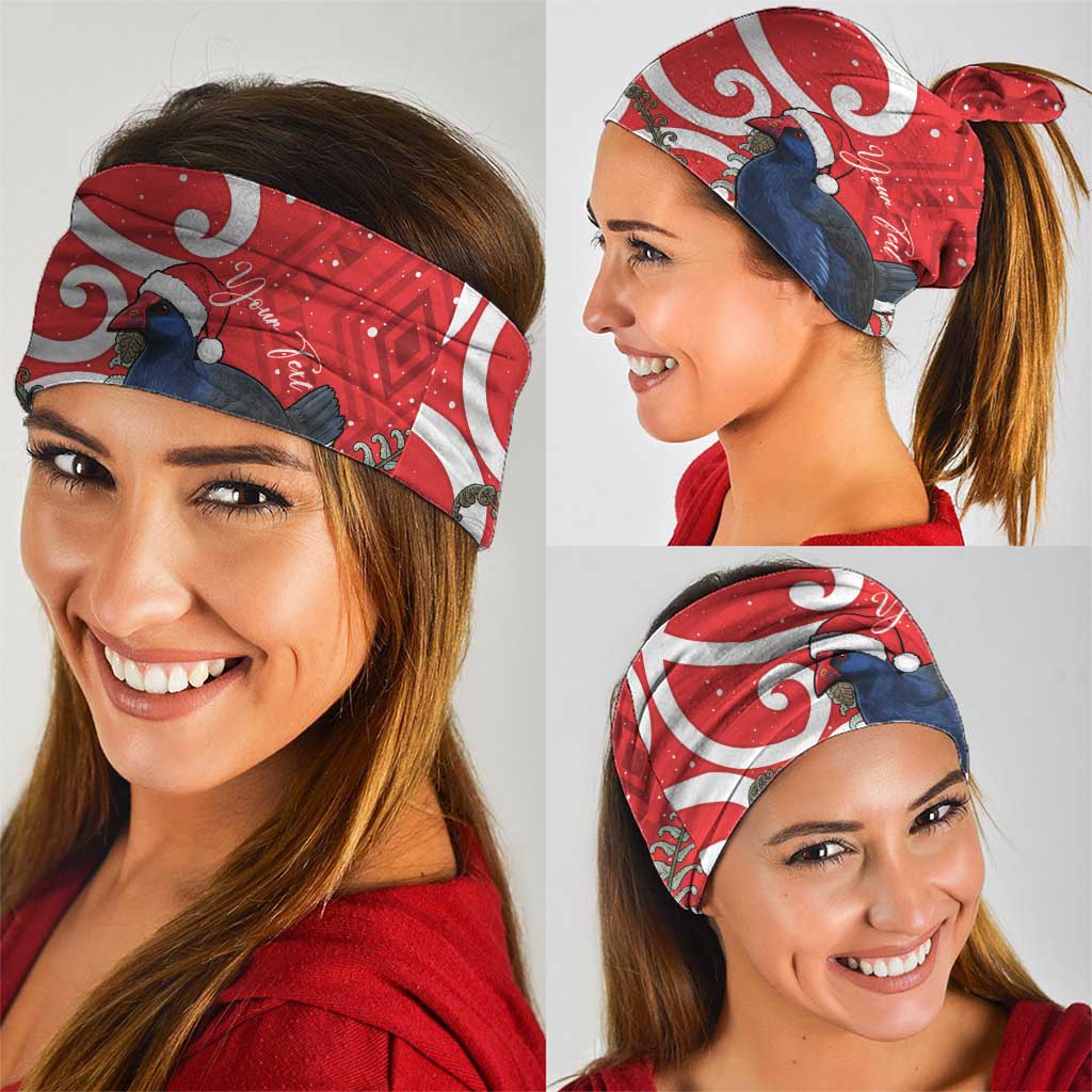 Personalized New Zealand Pukeko Christmas Neck Gaiter Meri Kirihimete Taniko Ponga Koru Red - Polynesian Pride