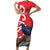 Personalized New Zealand Pukeko Christmas Short Sleeve Bodycon Dress Meri Kirihimete Taniko Ponga Koru Red - Polynesian Pride