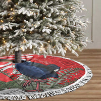 Personalized New Zealand Pukeko Christmas Tree Skirt Meri Kirihimete Taniko Ponga Koru Red - Polynesian Pride