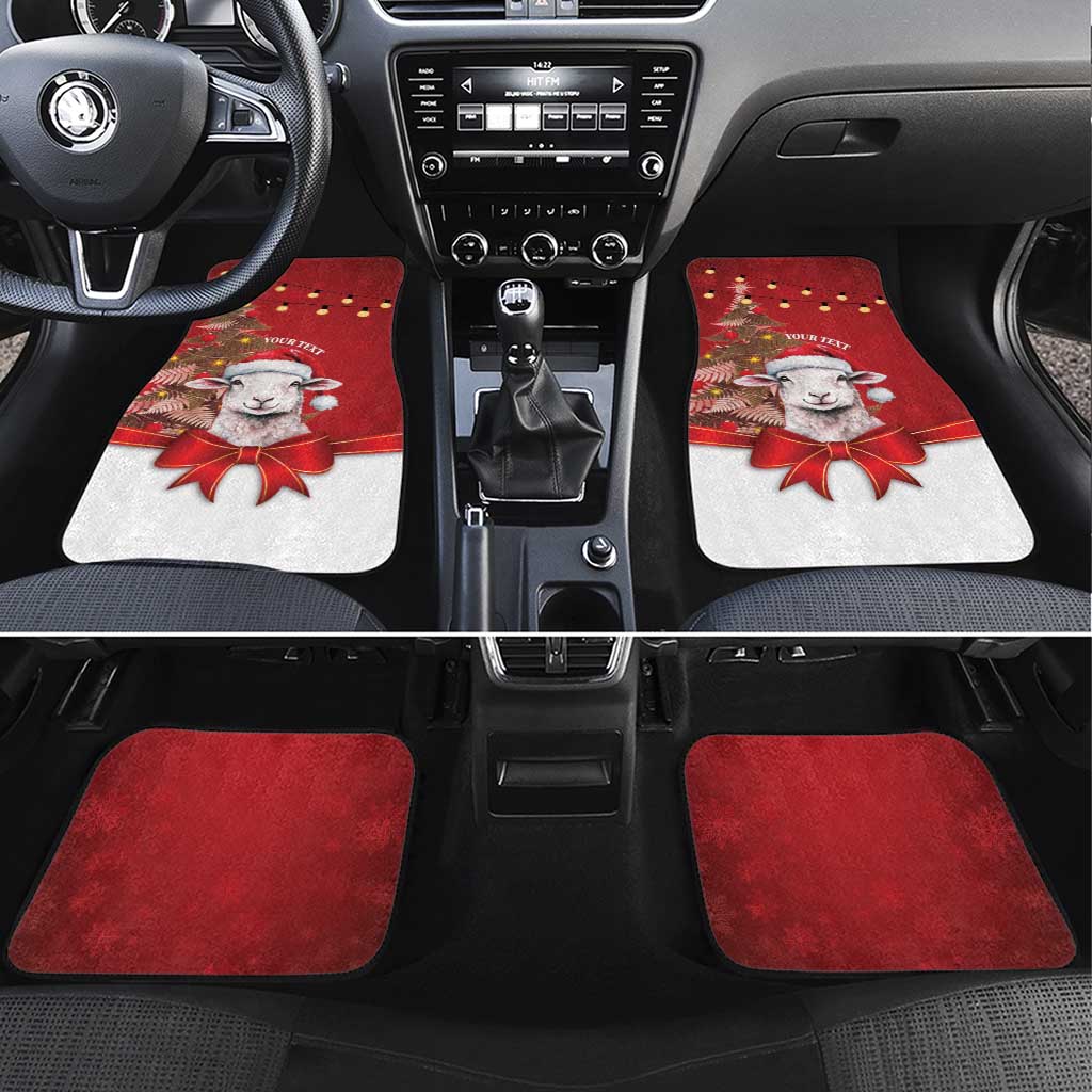 Personalized New Zealand Sheep Christmas Car Mats Hipi Meri Kirihimete Silver Fern Xmas Tree - Polynesian Pride