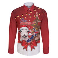 Personalized New Zealand Sheep Christmas Family Matching Long Sleeve Bodycon Dress and Hawaiian Shirt Hipi Meri Kirihimete Silver Fern Xmas Tree - Polynesian Pride