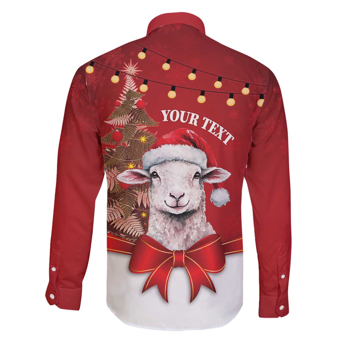 Personalized New Zealand Sheep Christmas Family Matching Off The Shoulder Long Sleeve Dress and Hawaiian Shirt Hipi Meri Kirihimete Silver Fern Xmas Tree - Polynesian Pride