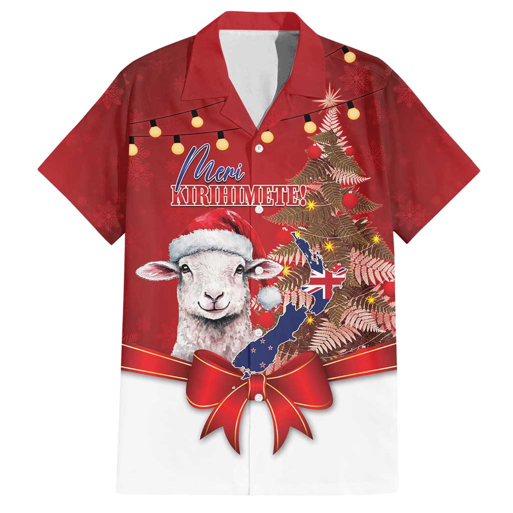 Personalized New Zealand Sheep Christmas Family Matching Puletasi and Hawaiian Shirt Hipi Meri Kirihimete Silver Fern Xmas Tree - Polynesian Pride