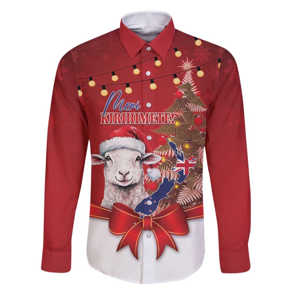 Personalized New Zealand Sheep Christmas Family Matching Puletasi and Hawaiian Shirt Hipi Meri Kirihimete Silver Fern Xmas Tree - Polynesian Pride