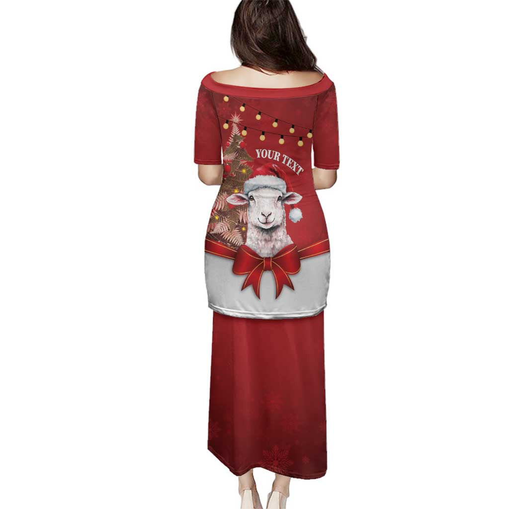 Personalized New Zealand Sheep Christmas Family Matching Puletasi and Hawaiian Shirt Hipi Meri Kirihimete Silver Fern Xmas Tree - Polynesian Pride