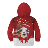 Personalized New Zealand Sheep Christmas Kid Hoodie Hipi Meri Kirihimete Silver Fern Xmas Tree - Polynesian Pride