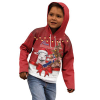 Personalized New Zealand Sheep Christmas Kid Hoodie Hipi Meri Kirihimete Silver Fern Xmas Tree - Polynesian Pride