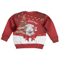 Personalized New Zealand Sheep Christmas Kid Ugly Christmas Sweater Hipi Meri Kirihimete Silver Fern Xmas Tree - Polynesian Pride