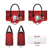 Personalized New Zealand Sheep Christmas Leather Bag Hipi Meri Kirihimete Silver Fern Xmas Tree - Polynesian Pride