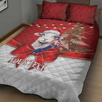 Personalized New Zealand Sheep Christmas Quilt Bed Set Hipi Meri Kirihimete Silver Fern Xmas Tree - Polynesian Pride