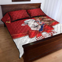 Personalized New Zealand Sheep Christmas Quilt Bed Set Hipi Meri Kirihimete Silver Fern Xmas Tree - Polynesian Pride