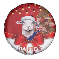 Personalized New Zealand Sheep Christmas Spare Tire Cover Hipi Meri Kirihimete Silver Fern Xmas Tree - Polynesian Pride