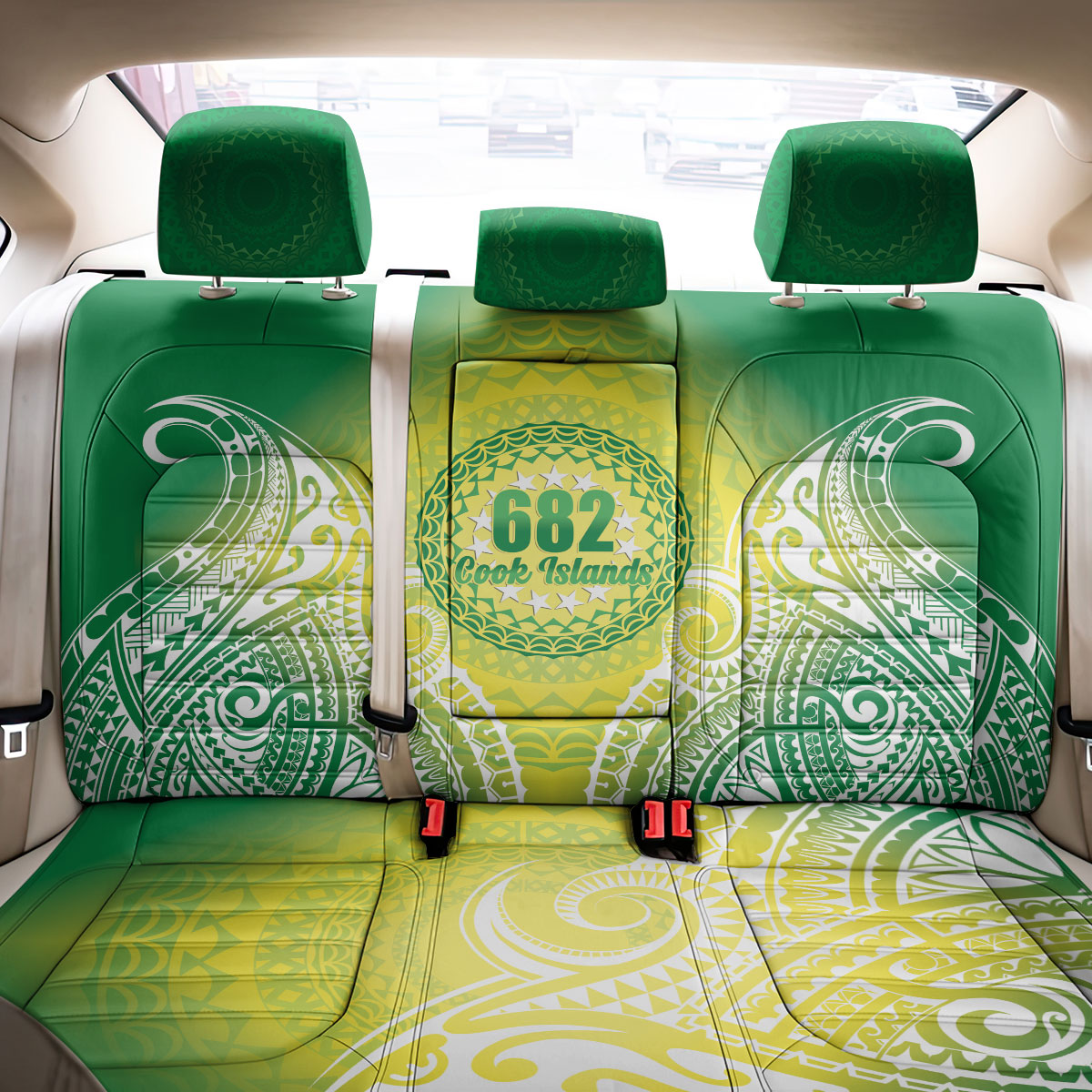 Cook Islands 682 Back Car Seat Cover Kuki 'Airani Area Code Proud LT14 - Polynesian Pride