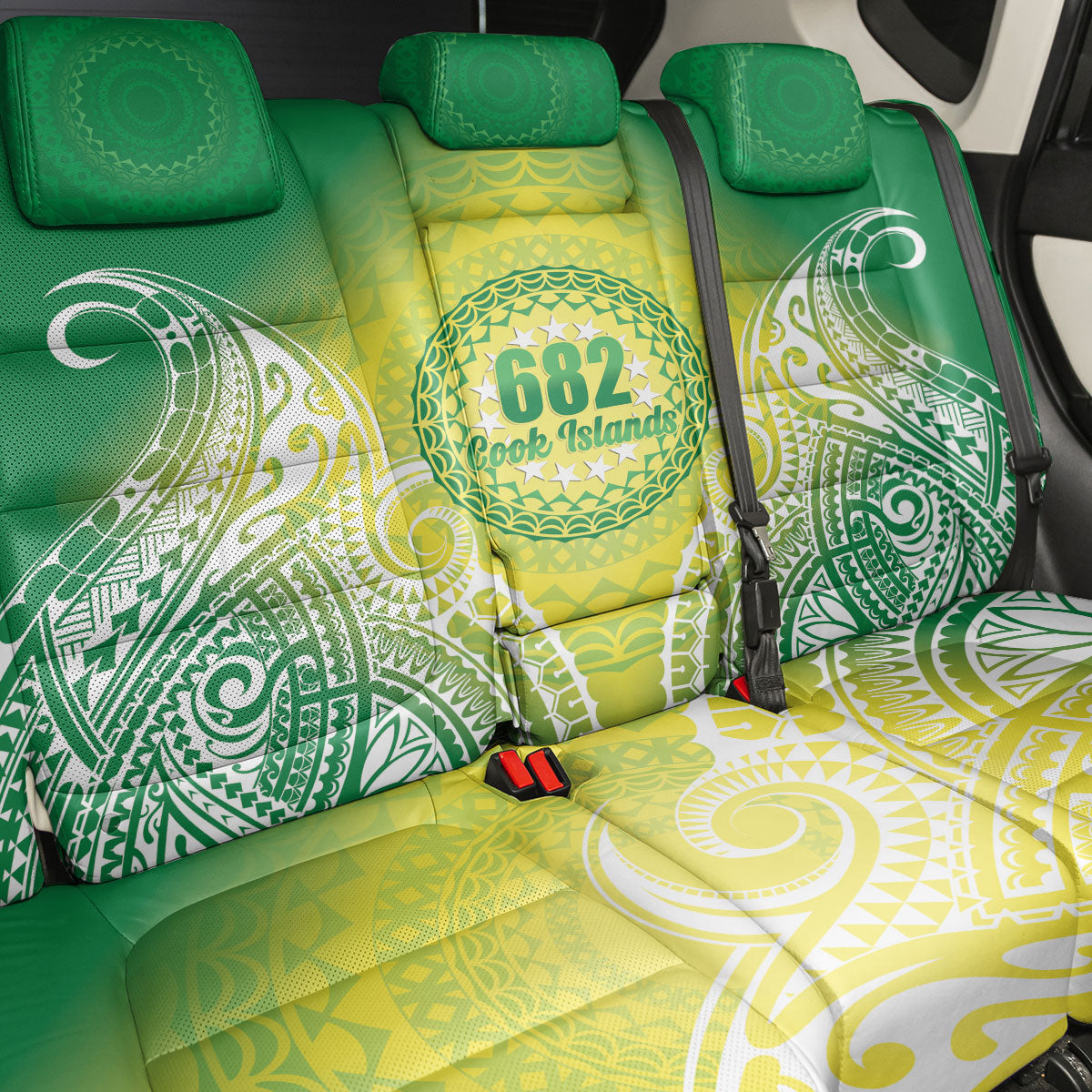 Cook Islands 682 Back Car Seat Cover Kuki 'Airani Area Code Proud LT14 - Polynesian Pride