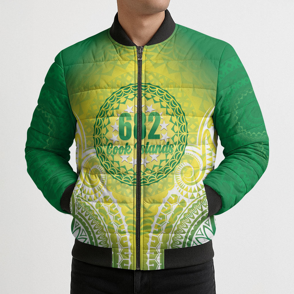 Cook Islands 682 Bomber Puffer Jacket Kuki 'Airani Area Code Proud LT14 - Polynesian Pride