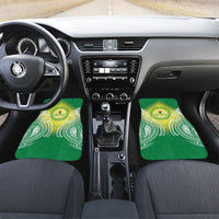 Cook Islands 682 Car Mats Kuki 'Airani Area Code Proud LT14 Set 2pcs - Front Green - Polynesian Pride