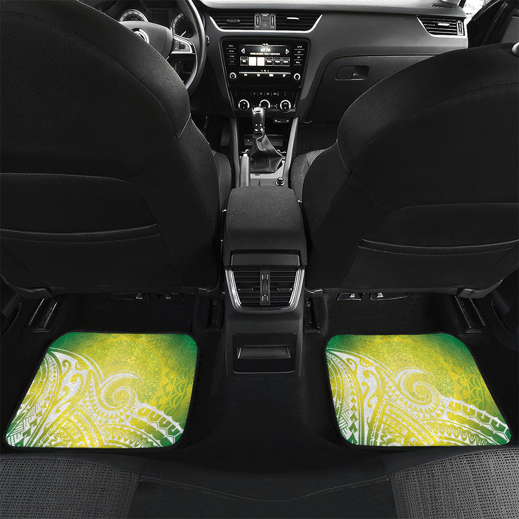 Cook Islands 682 Car Mats Kuki 'Airani Area Code Proud LT14 Set 2pcs - Back Green - Polynesian Pride