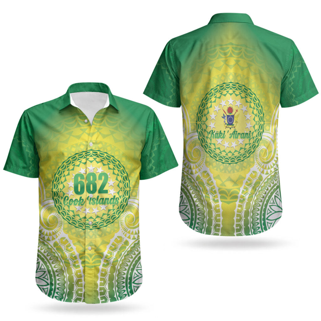 Cook Islands 682 Couples Matching Puletasi and Hawaiian Shirt Kuki 'Airani Area Code Proud LT14 - Polynesian Pride