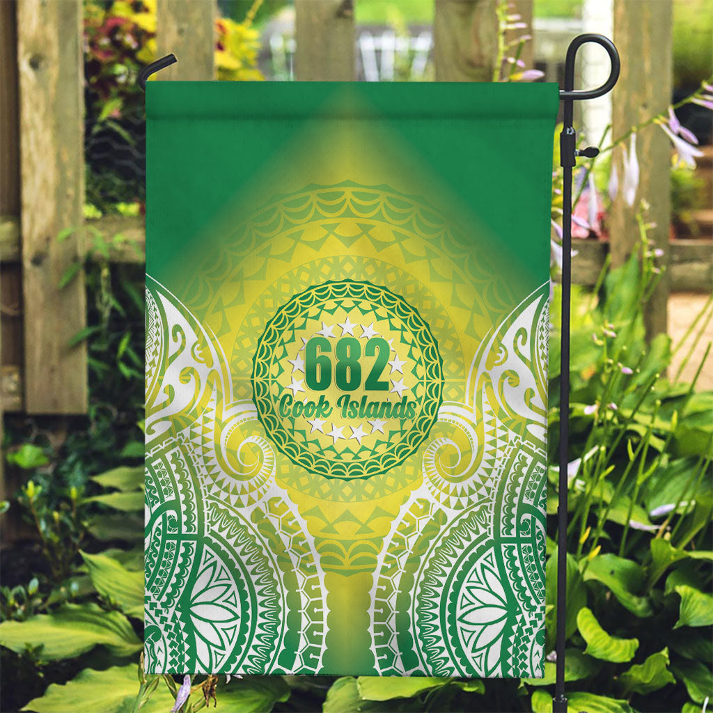 Cook Islands 682 Garden Flag Kuki 'Airani Area Code Proud LT14 Garden Flag Green - Polynesian Pride