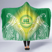 Cook Islands 682 Hooded Blanket Kuki 'Airani Area Code Proud LT14 One Size Green - Polynesian Pride