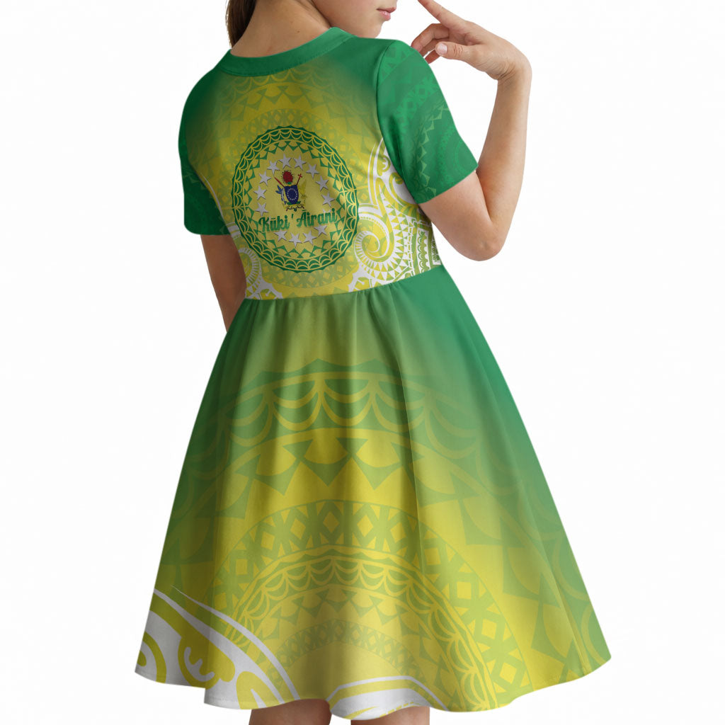 Cook Islands 682 Kid Short Sleeve Dress Kuki 'Airani Area Code Proud