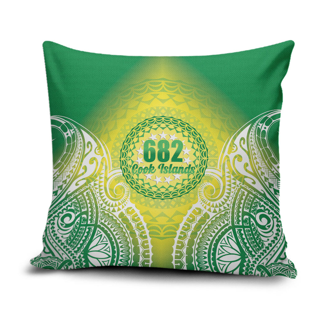Cook Islands 682 Pillow Cover Kuki 'Airani Area Code Proud LT14 Green - Polynesian Pride