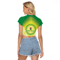 Cook Islands 682 Raglan Cropped T Shirt Kuki 'Airani Area Code Proud LT14 - Polynesian Pride