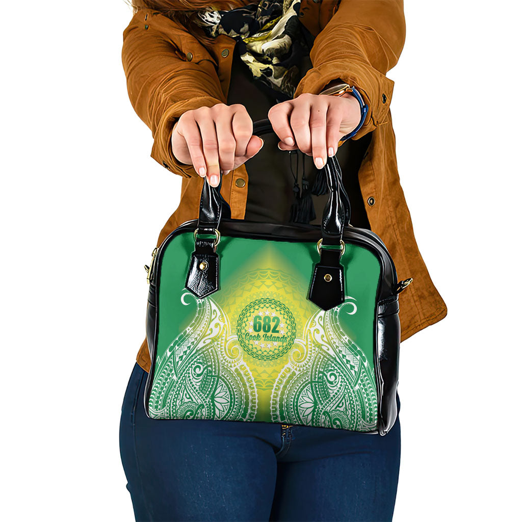 Cook Islands 682 Shoulder Handbag Kuki 'Airani Area Code Proud LT14 One Size Green - Polynesian Pride