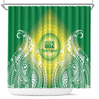 Cook Islands 682 Shower Curtain Kuki 'Airani Area Code Proud LT14 Green - Polynesian Pride