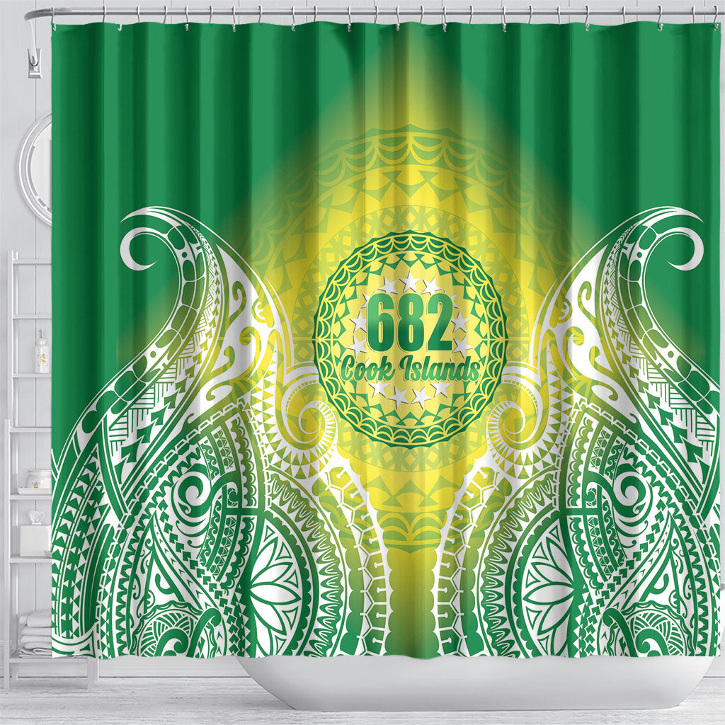Cook Islands 682 Shower Curtain Kuki 'Airani Area Code Proud LT14 - Polynesian Pride