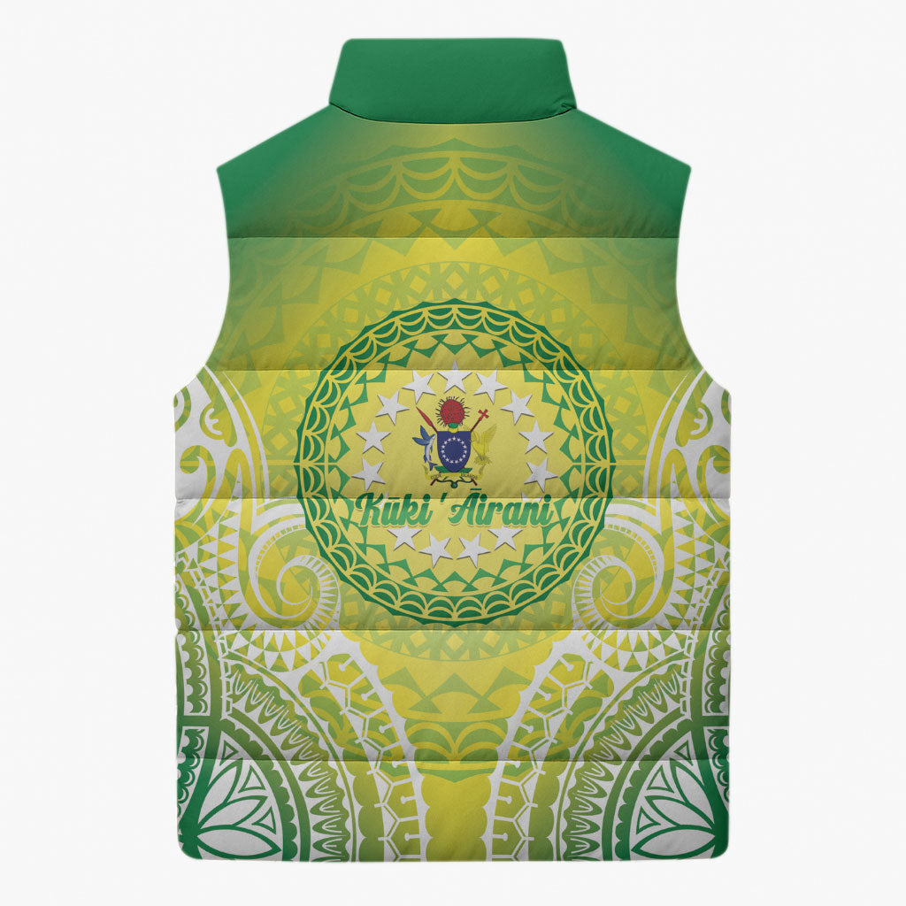 Cook Islands 682 Sleeveless Puffer Jacket Kuki 'Airani Area Code Proud LT14 - Polynesian Pride