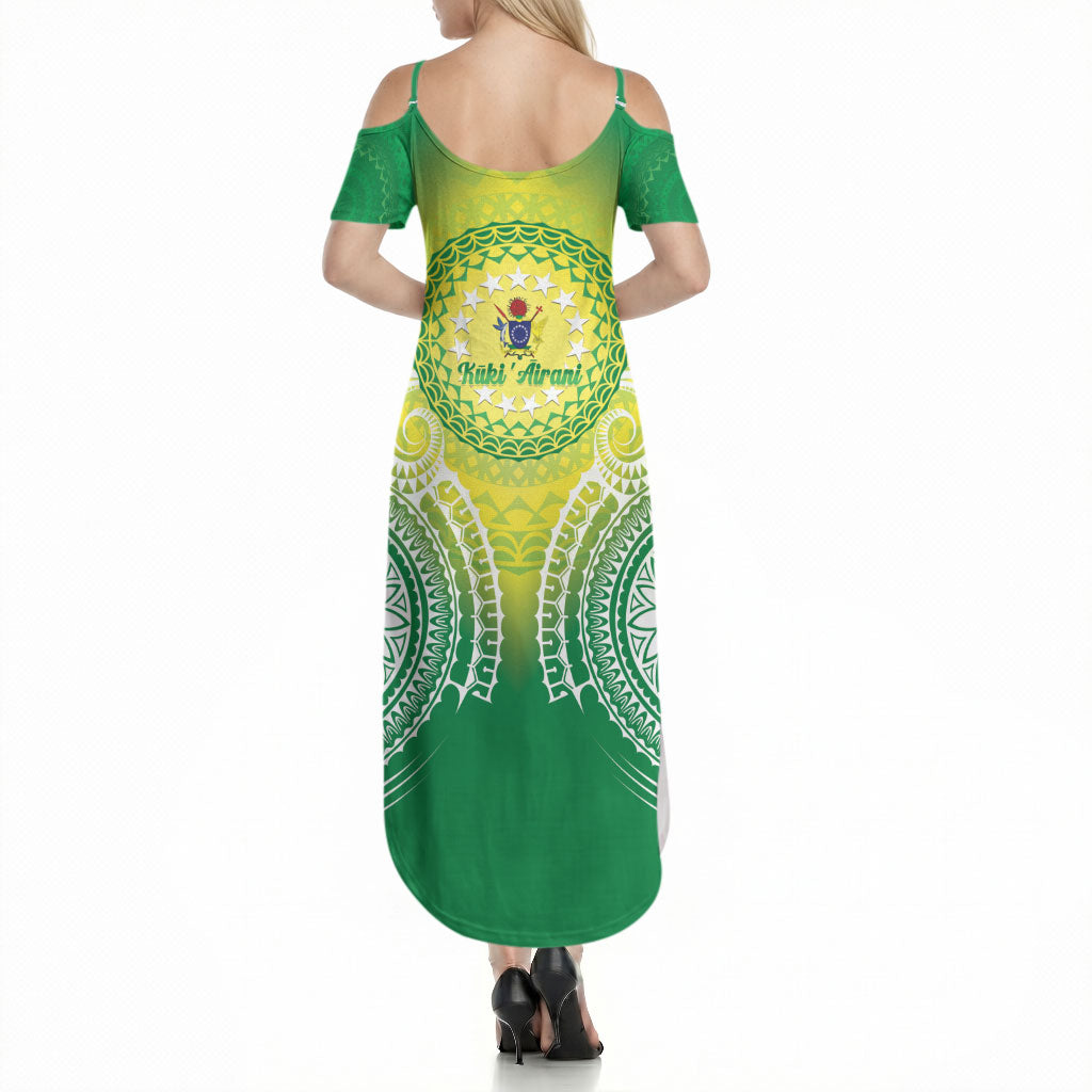 Cook Islands 682 Summer Maxi Dress Kuki 'Airani Area Code Proud LT14 - Polynesian Pride