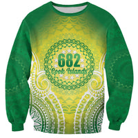 Cook Islands 682 Sweatshirt Kuki 'Airani Area Code Proud LT14 Unisex Green - Polynesian Pride