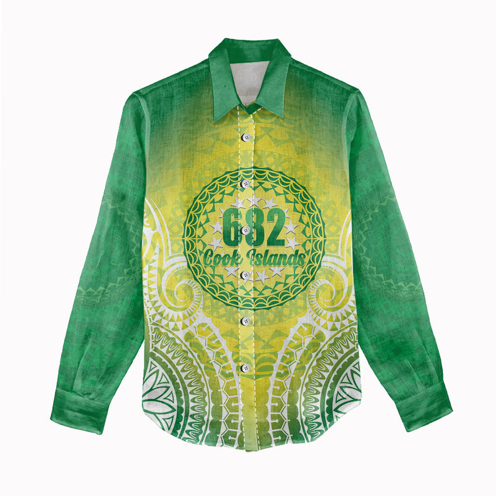 Cook Islands 682 Women Casual Shirt Kuki 'Airani Area Code Proud