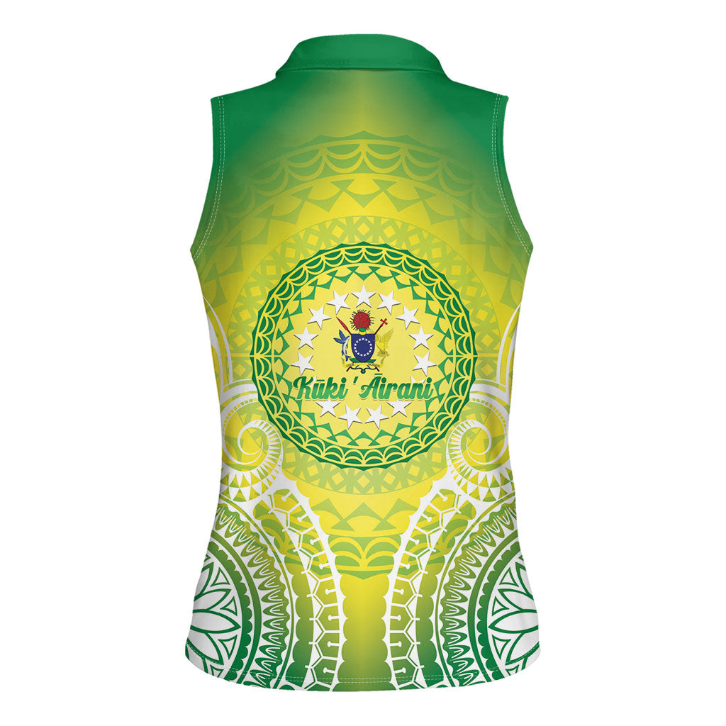 Cook Islands 682 Women Sleeveless Polo Shirt Kuki 'Airani Area Code Proud LT14 - Polynesian Pride