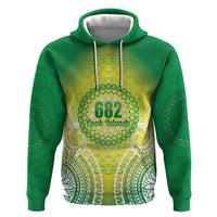Cook Islands 682 Zip Hoodie Kuki 'Airani Area Code Proud LT14 Pullover Hoodie Green - Polynesian Pride