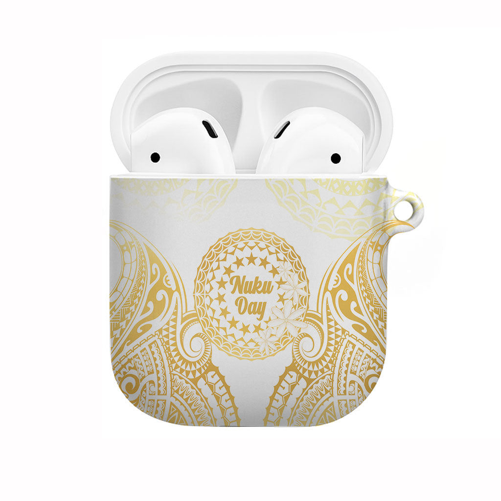 Cook Islands Gospel Day AirPods Case Happy Nuku Day Tiare Maori Gold LT14 Gold - Polynesian Pride