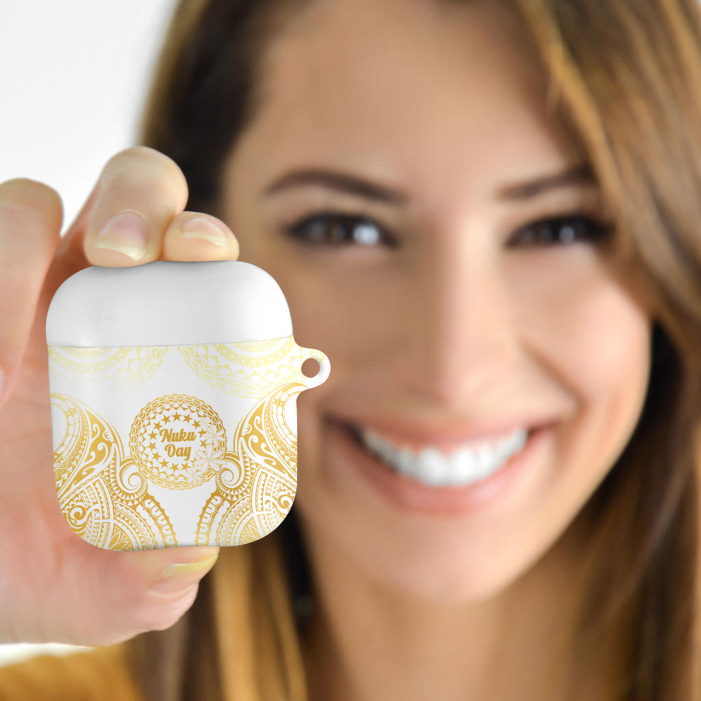 Cook Islands Gospel Day AirPods Case Happy Nuku Day Tiare Maori Gold LT14 - Polynesian Pride