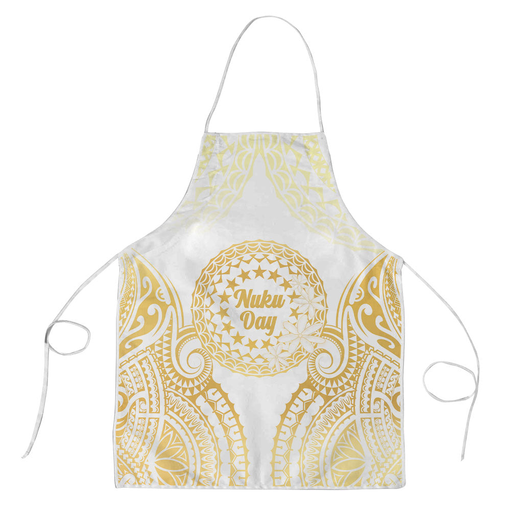 Cook Islands Gospel Day Apron Happy Nuku Day Tiare Maori Gold LT14 Gold - Polynesian Pride