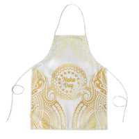 Cook Islands Gospel Day Apron Happy Nuku Day Tiare Maori Gold LT14 Gold - Polynesian Pride