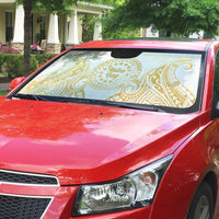 Cook Islands Gospel Day Auto Sun Shade Happy Nuku Day Tiare Maori Gold LT14 - Polynesian Pride