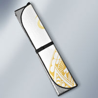 Cook Islands Gospel Day Auto Sun Shade Happy Nuku Day Tiare Maori Gold LT14 - Polynesian Pride