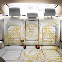 Cook Islands Gospel Day Back Car Seat Cover Happy Nuku Day Tiare Maori Gold LT14 - Polynesian Pride
