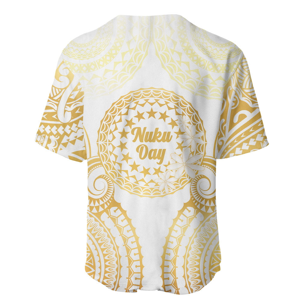 Cook Islands Gospel Day Baseball Jersey Happy Nuku Day Tiare Maori Gold LT14 - Polynesian Pride